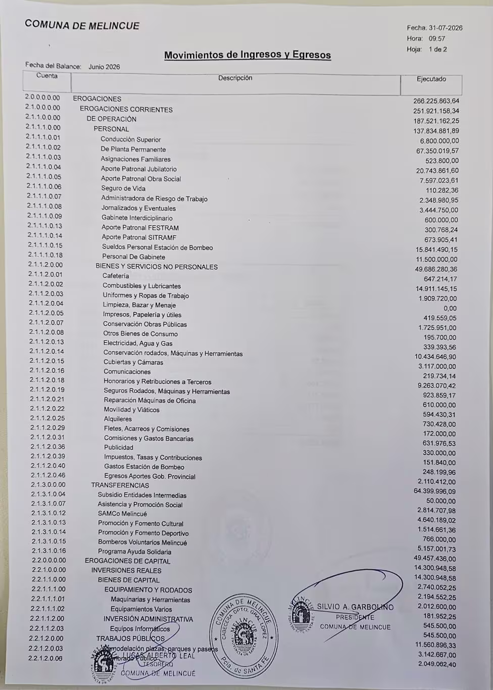Balance Junio 2026 - Hoja 2